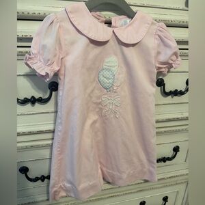 Pink Balloon Embroidered Toddler Birthday Dress